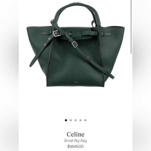 Celine Small Big Bag, FW18 Dark Green Leather - Picture 4 of 13
